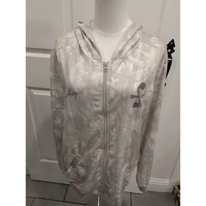 Shelby American Cobra Womens Grey Marble Camo Full Zip Hoodie Sweatshirt Size M